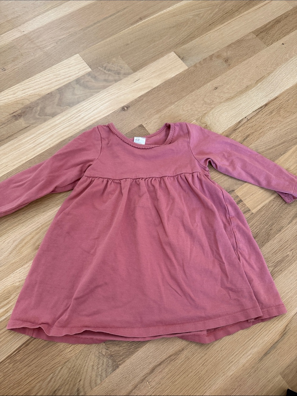 H&M Rose Pink Long-Sleeve Casual Dress for Girls